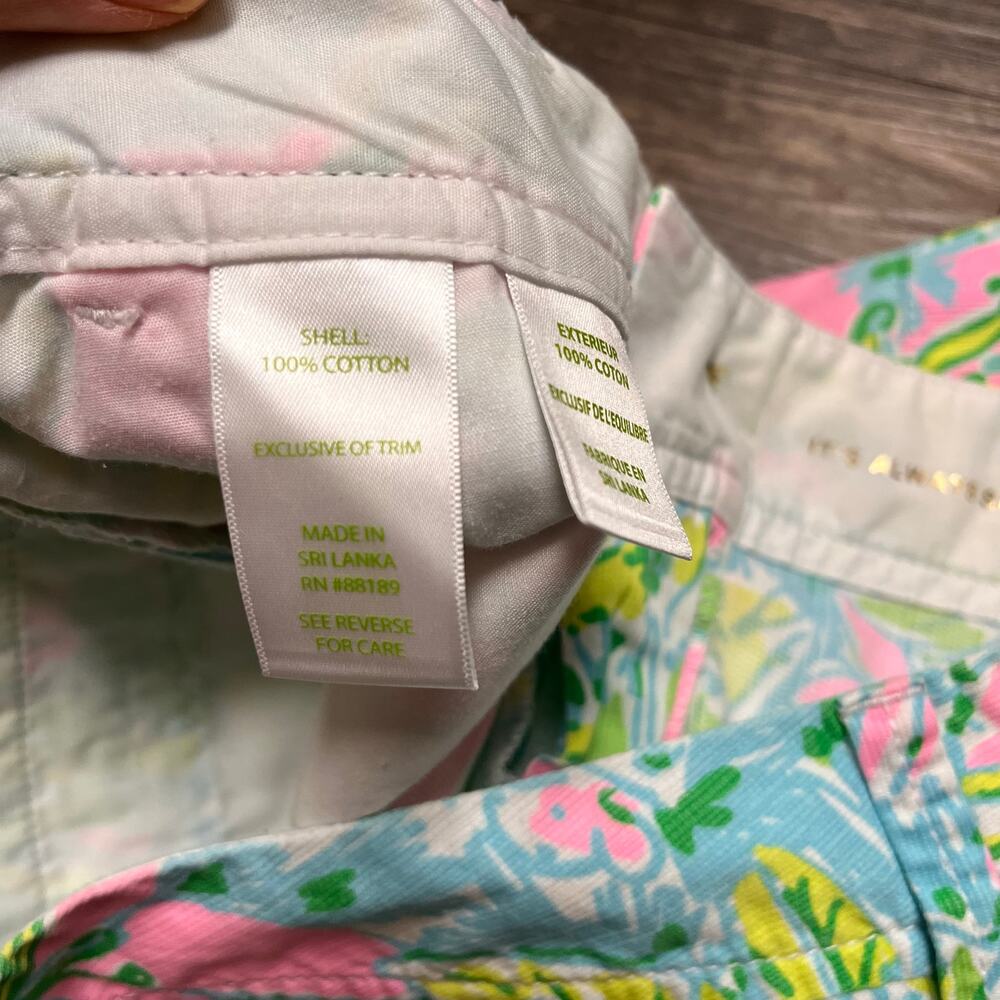 Lilly Pulitzer Callahan Shorts Size 4 Pink Green Floral Cotton 5” Preppy Resort - Picture 8 of 10